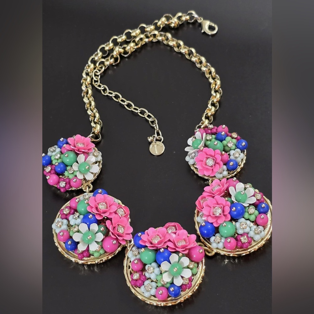 Talbots’s Vintage Floral Multicolor Statement Necklace